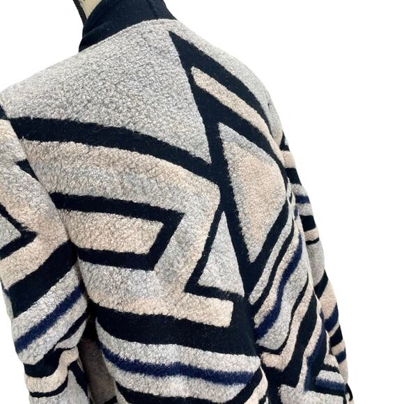Lucky Brand Fuzzy Aztec Geometric Knit Open Drapey Cardigan - Size XL - Picture 8 of 13